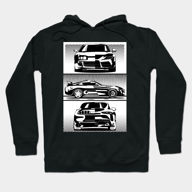 Toyota Supra a80 vs a90 Hoodie by JDM Boyz